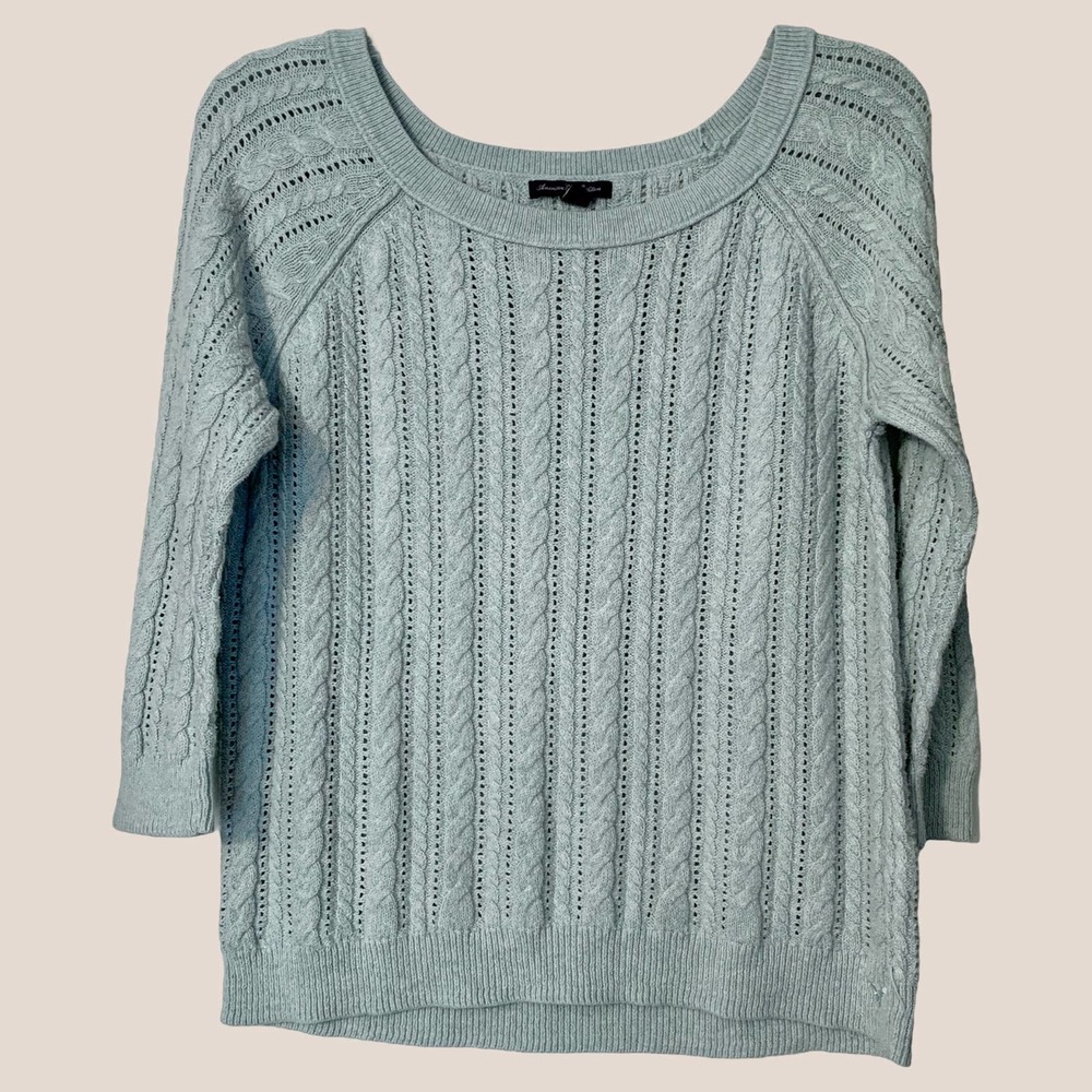 American Eagle Mint Blue Colored Sweater - Size M